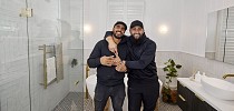 The Block 2022 Bathroom Reveal: Omar and Oz's Main Bathroom Week 1 | Season 18 - Nine Shows