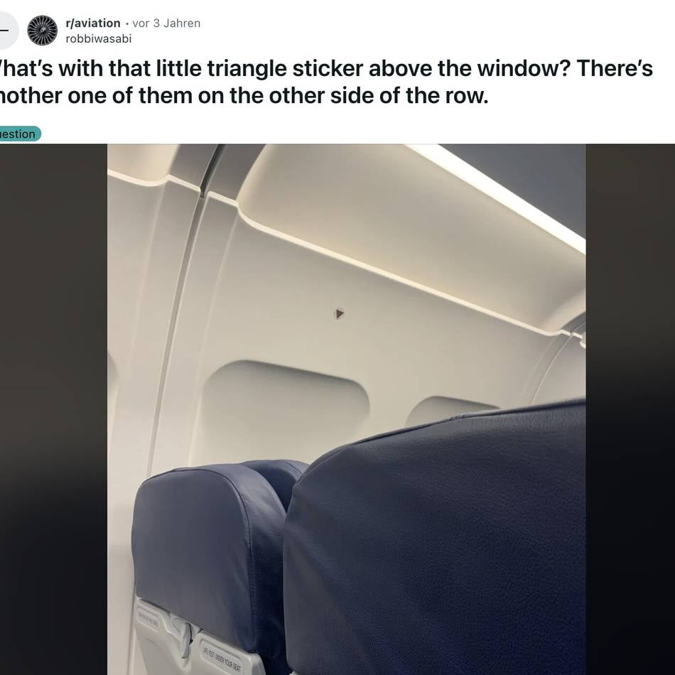 Geheimnis gelüftet: Was die schwarzen Dreiecke über den Flugzeugfenstern wirklich verraten