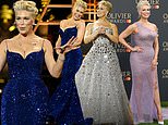 Olivier Awards: Hannah Waddingham makes THREE outfit changes to host the ceremony as she slips into a busty blue number, a dazzling silver gown and a semi-sheer dress
