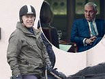 Prince Andrew emerges for the first time as Scoop hits the screen: Duke breaks cover on a horse ride in Windsor - as 'hugely embarrassing' Netflix film piles pressure on the Palace