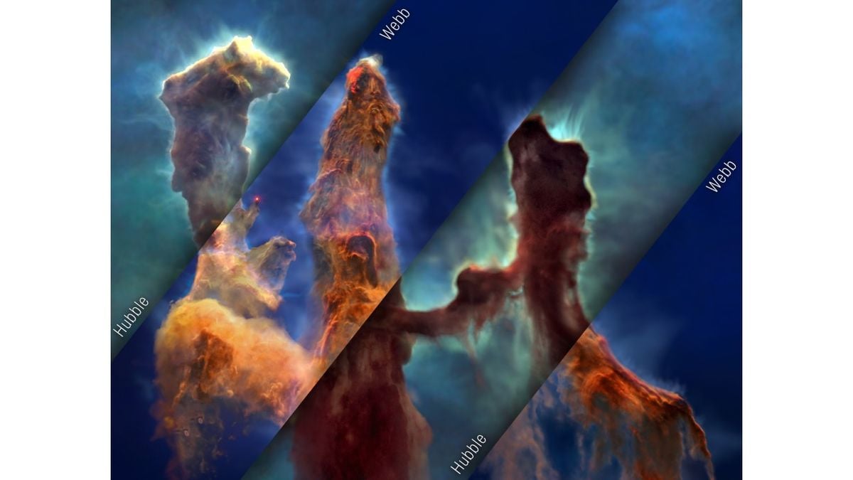 Tour the famous 'Pillars of Creation' with gorgeous new 3D views from Hubble and JWST (video) - Space.com