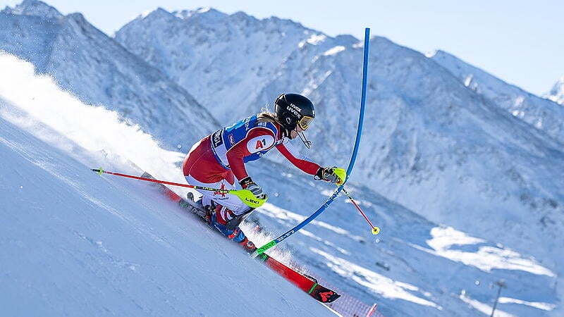 Liensberger in Gurgl nach erstem Lauf Dritte