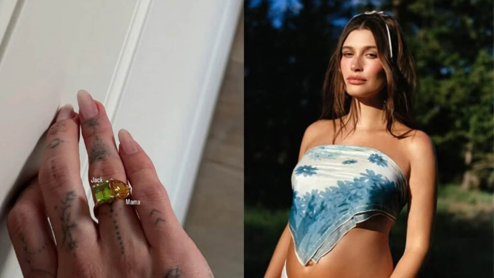 Hailey Bieber debuts sparkly birthstone ring for her and son Jack Blues - Hindustan Times